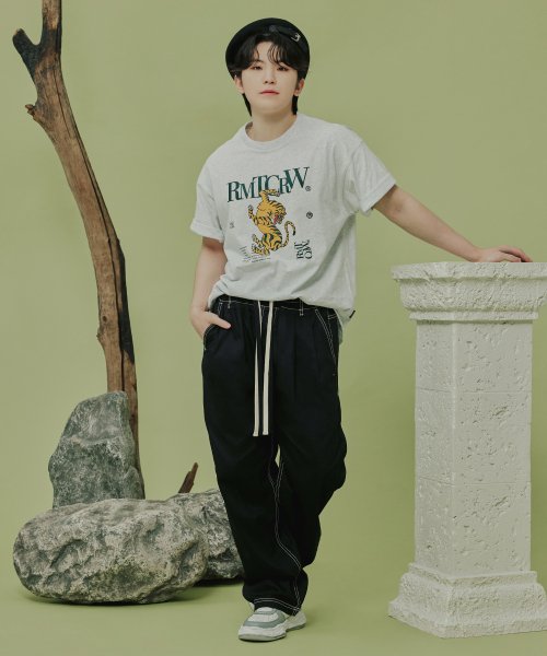 韓國Romantic Crown - [WOOZI Collection] WIDE COTTON PANTS_BLACK